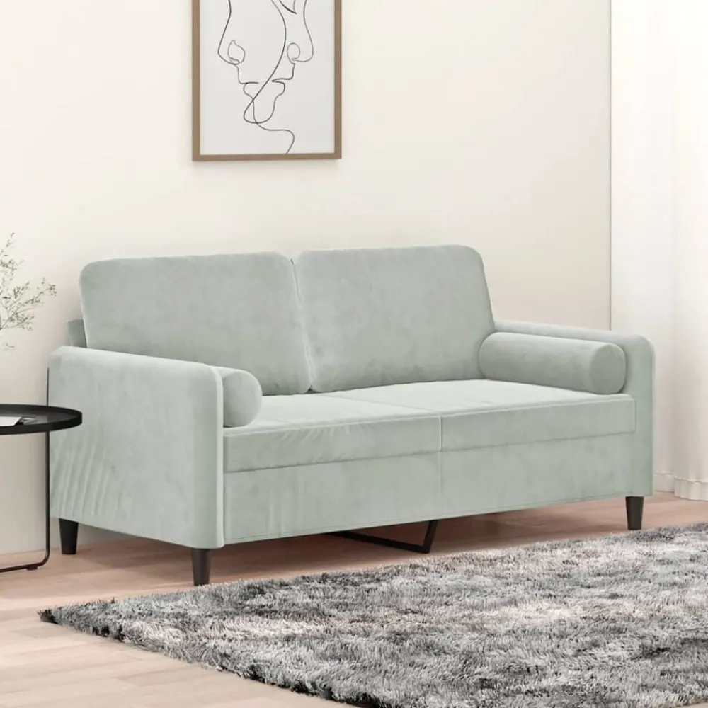 vidaXL Canapé 2 places avec oreillers 140 cm velours