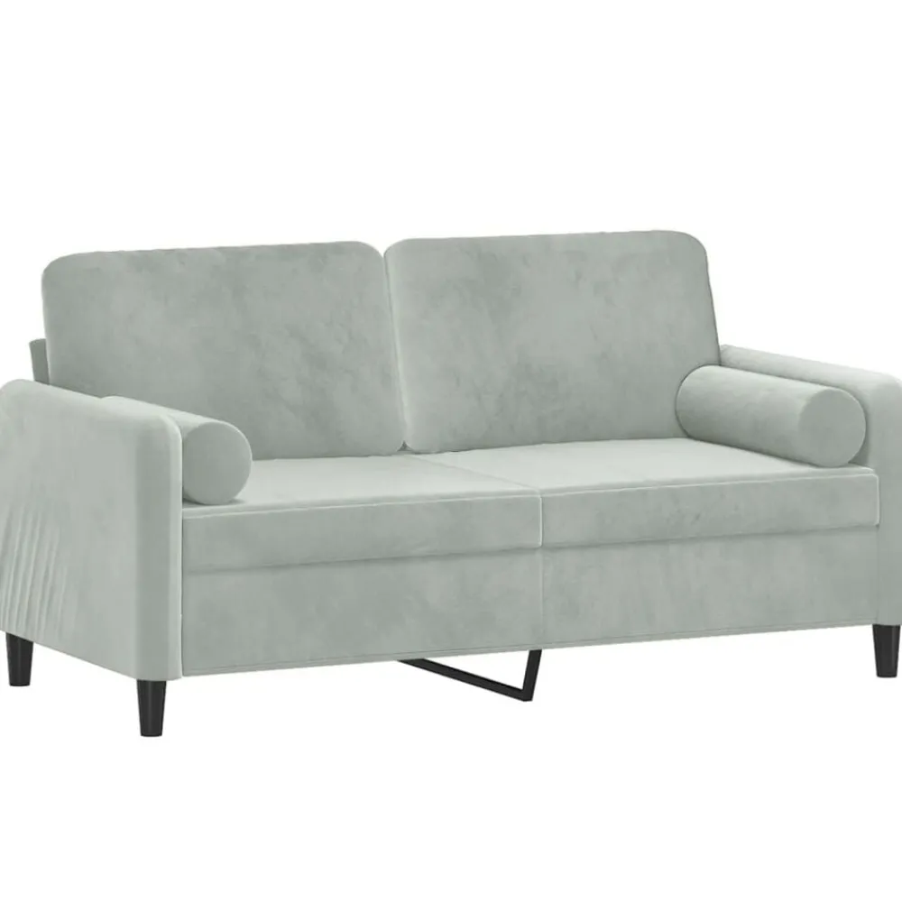 vidaXL Canapé 2 places avec oreillers 140 cm velours