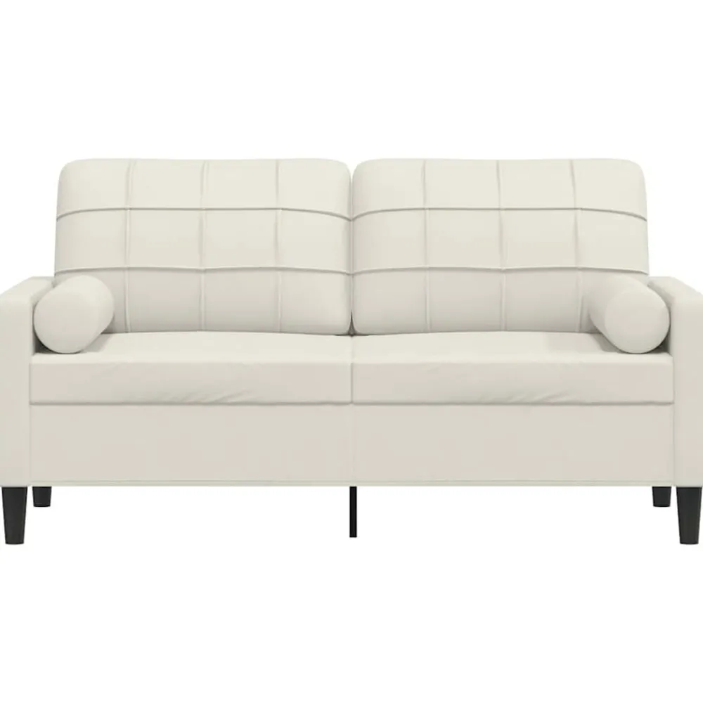 Canapés-vidaXL Canapé 2 places avec oreillers décoratifs crème 140 cm velours Crème