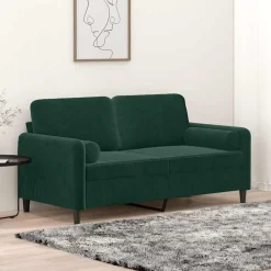vidaXL Canapé 2 places avec oreillers 140 cm velours