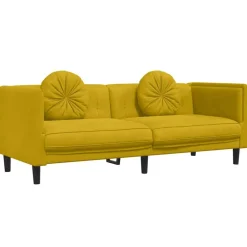 vidaXL Canapé avec coussins 3 places velours