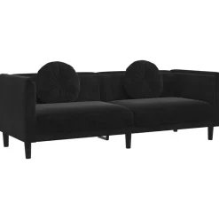 vidaXL Canapé avec coussins 3 places velours