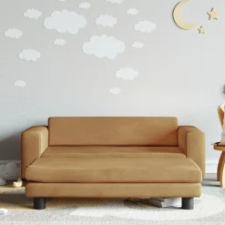 Mobilier Pour Bébés & Tout-Petits-vidaXL Canapé avec repose-pied pour enfants 100x50x30cm velours Marron