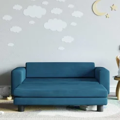 vidaXL Canapé avec repose-pied pour enfants 100x50x30 cm velours