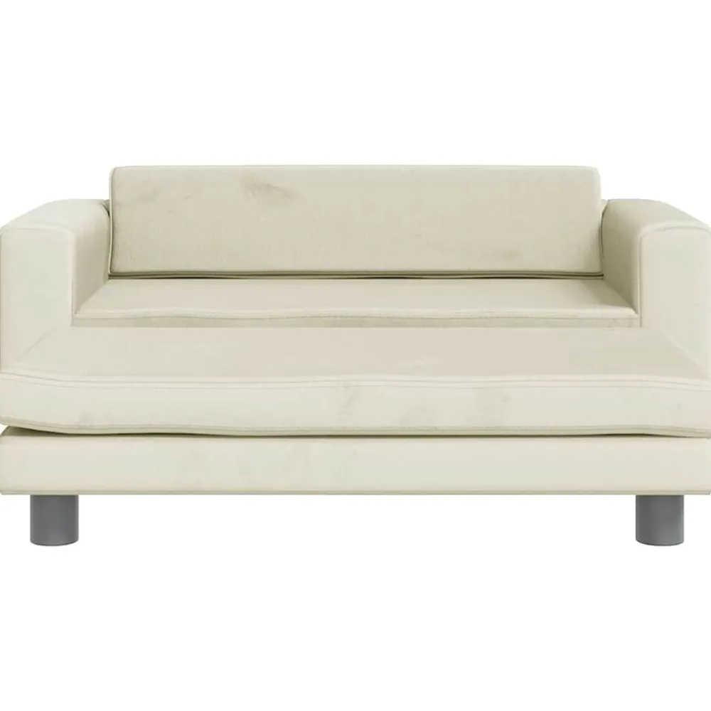 Mobilier Pour Bébés & Tout-Petits-vidaXL Canapé avec repose-pied pour enfants crème 100x50x30 cm velours Crème