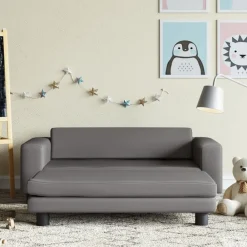 Mobilier Pour Bébés & Tout-Petits-vidaXL Canapé avec repose-pied pour enfants gis 100x50x30cm similicuir Gris