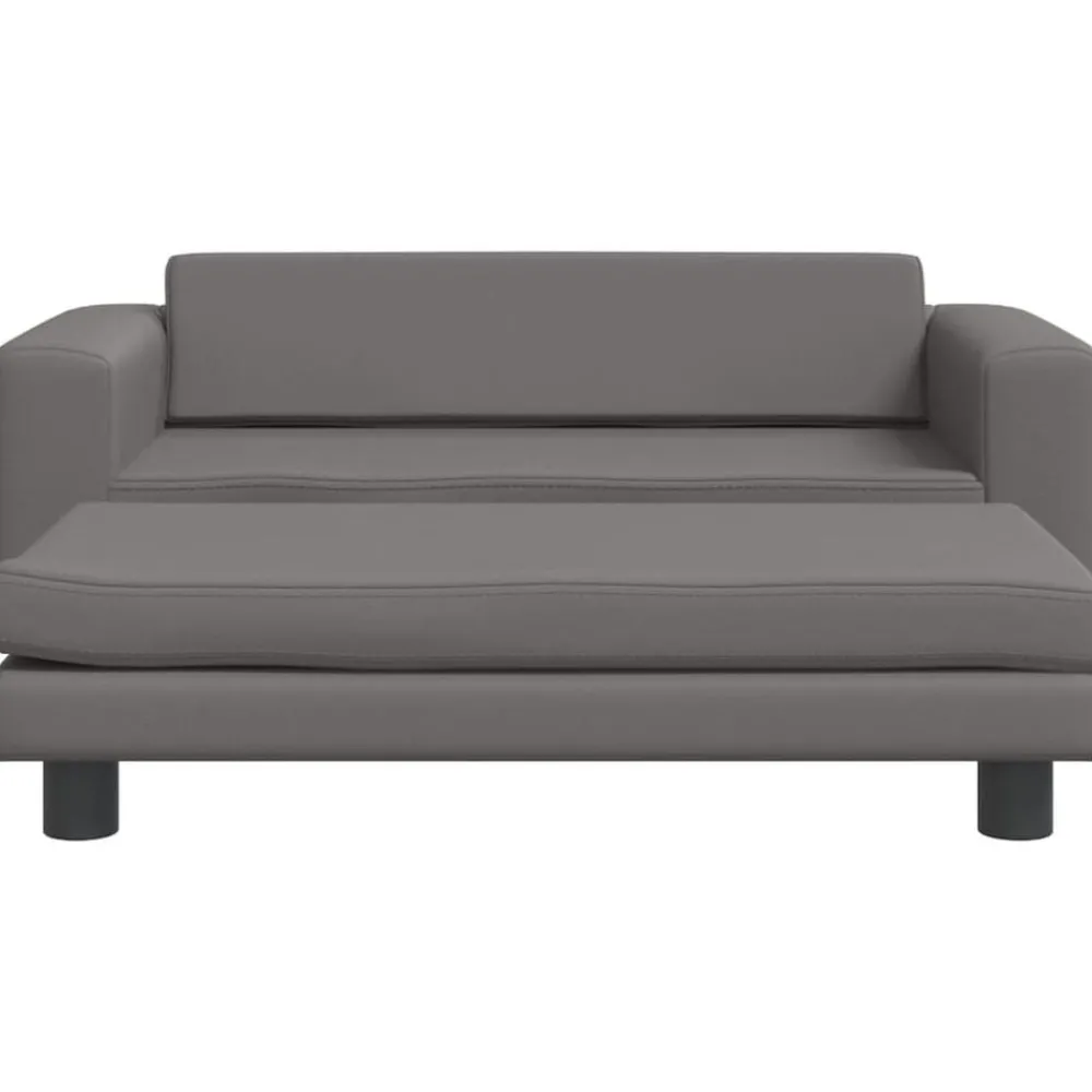 Mobilier Pour Bébés & Tout-Petits-vidaXL Canapé avec repose-pied pour enfants gis 100x50x30cm similicuir Gris