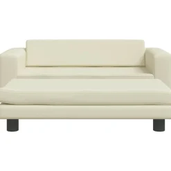 Mobilier Pour Bébés & Tout-Petits-vidaXL Canapé avec repose-pied pour enfants crème 100x50x30 cm Crème