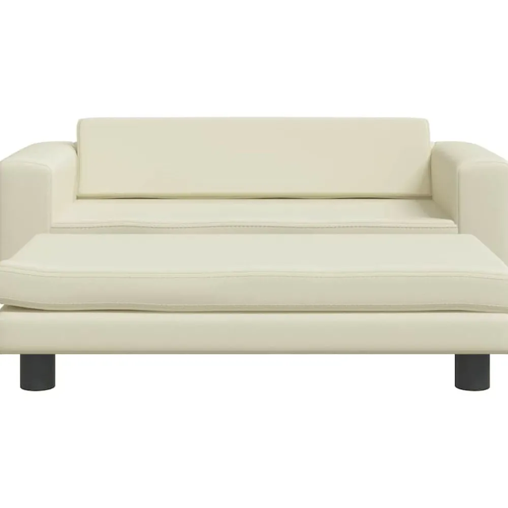 Mobilier Pour Bébés & Tout-Petits-vidaXL Canapé avec repose-pied pour enfants crème 100x50x30 cm Crème