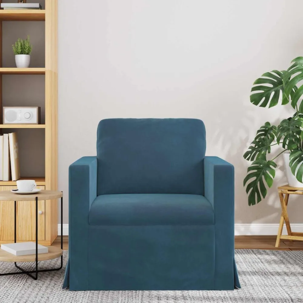 Accessoires Pour Canapés|Canapés-vidaXL Canapé 78 x 78 x 80 cm Velours Bleu