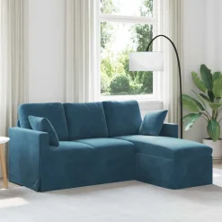 Canapés-vidaXL Canapé 178 x 134 x 80 cm Velours Bleu
