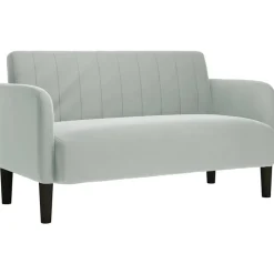 Accessoires Pour Canapés|Canapés-vidaXL Canapé causeuse 109 cm velours Gris clair
