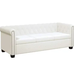 vidaXL Canapé Chesterfield à 3 places cuir synthétique