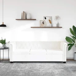 vidaXL Canapé Chesterfield à 3 places cuir synthétique