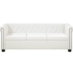 vidaXL Canapé Chesterfield à 3 places cuir synthétique