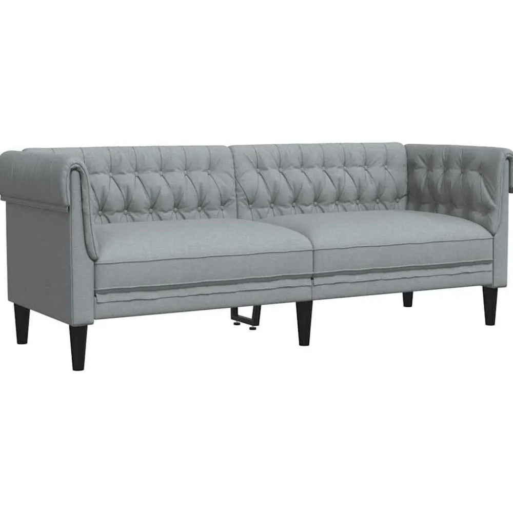 vidaXL Canapé Chesterfield 3 places tissu