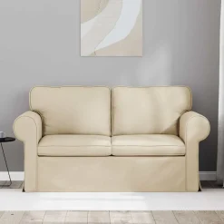 vidaXL Canapé Crème 155 x 82 x 80 cm tissu