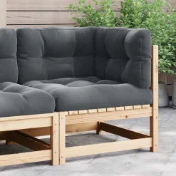 vidaXL Canapé d'angle de jardin coussins anthracite Bois de pin massif