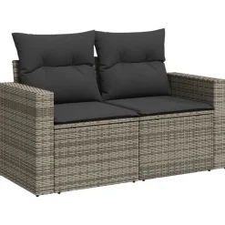vidaXL Canapé de jardin 2 places avec coussins résine tressée