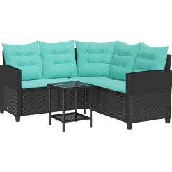 vidaXL Canapé de jardin 2 pcs Poly rotin