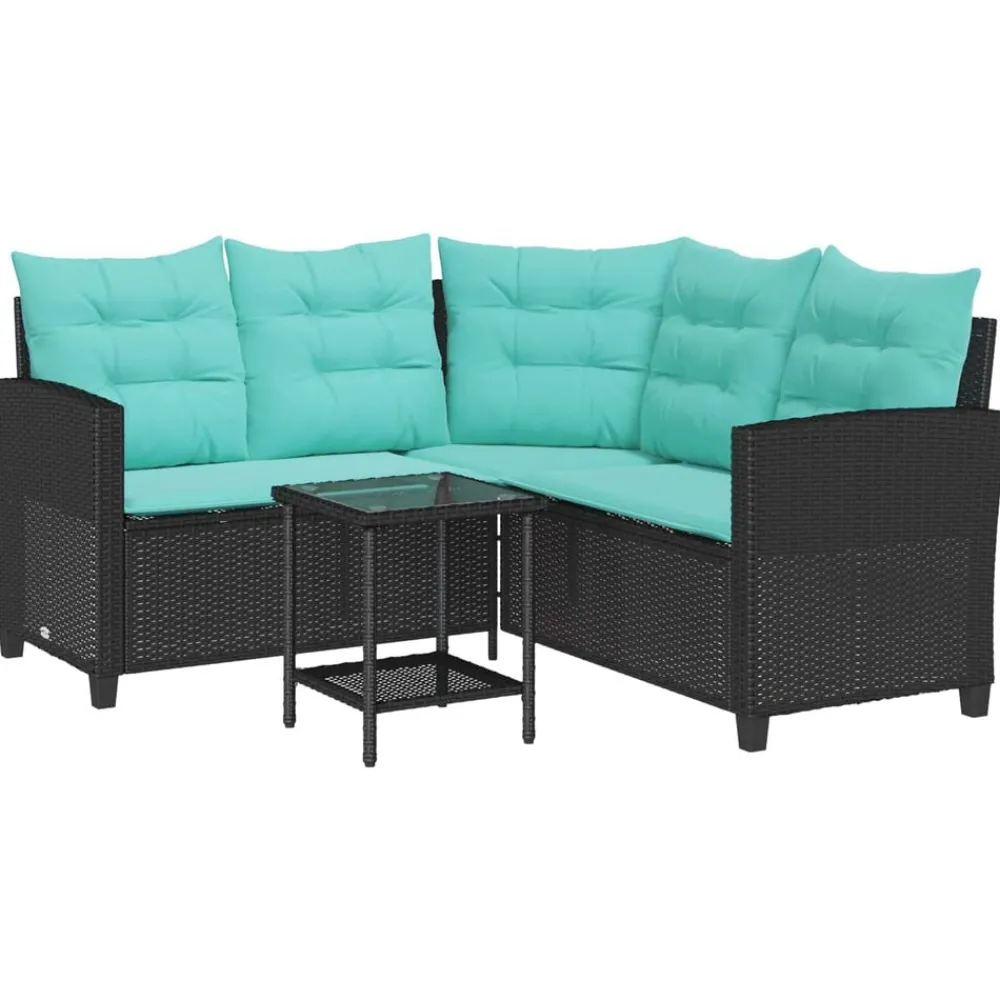 vidaXL Canapé de jardin 2 pcs Poly rotin