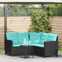 vidaXL Canapé de jardin 2 pcs Poly rotin