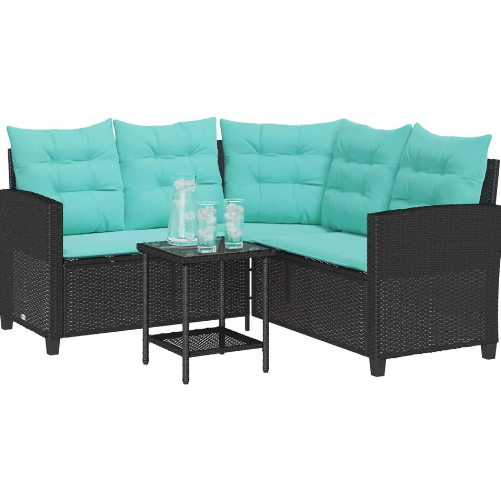 vidaXL Canapé de jardin 2 pcs Poly rotin