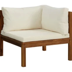 vidaXL Canapé de jardin 2 places et coussin crème Bois d'acacia massif
