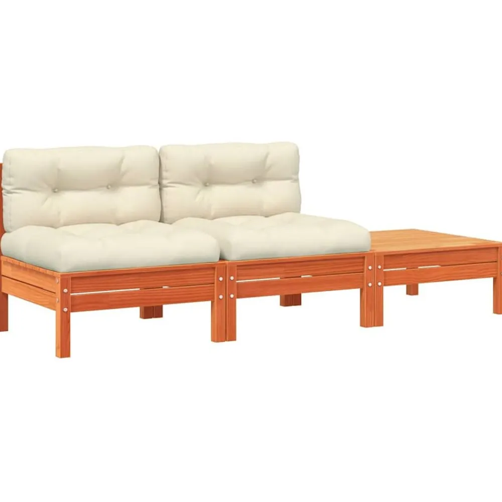 vidaXL Canapé de jardin avec coussins et repose-pied 2 places