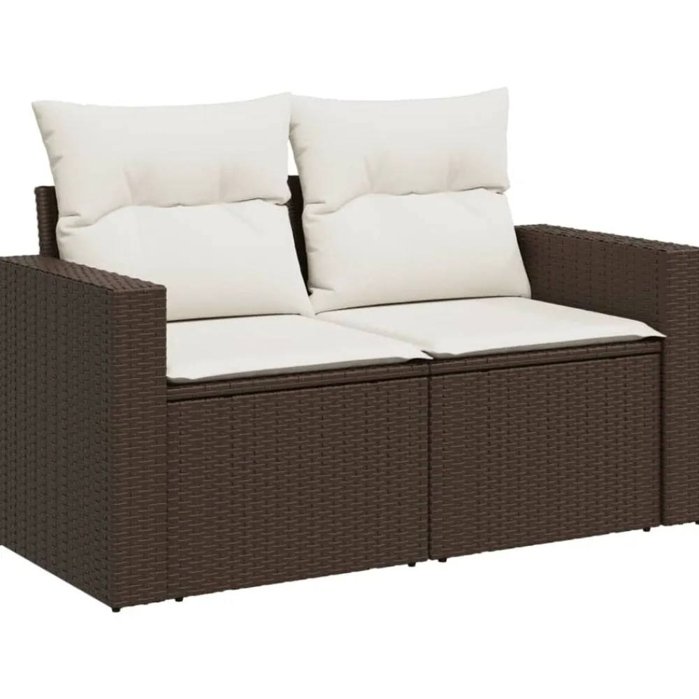 vidaXL Canapé de jardin avec coussins 2 places résine tressée