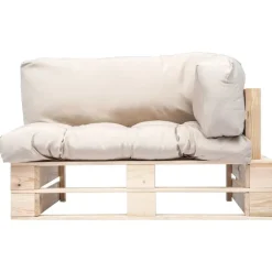 Mobilier De Jardin-vidaXL Canapé de jardin palette avec coussins sable Pinède Naturel et sable