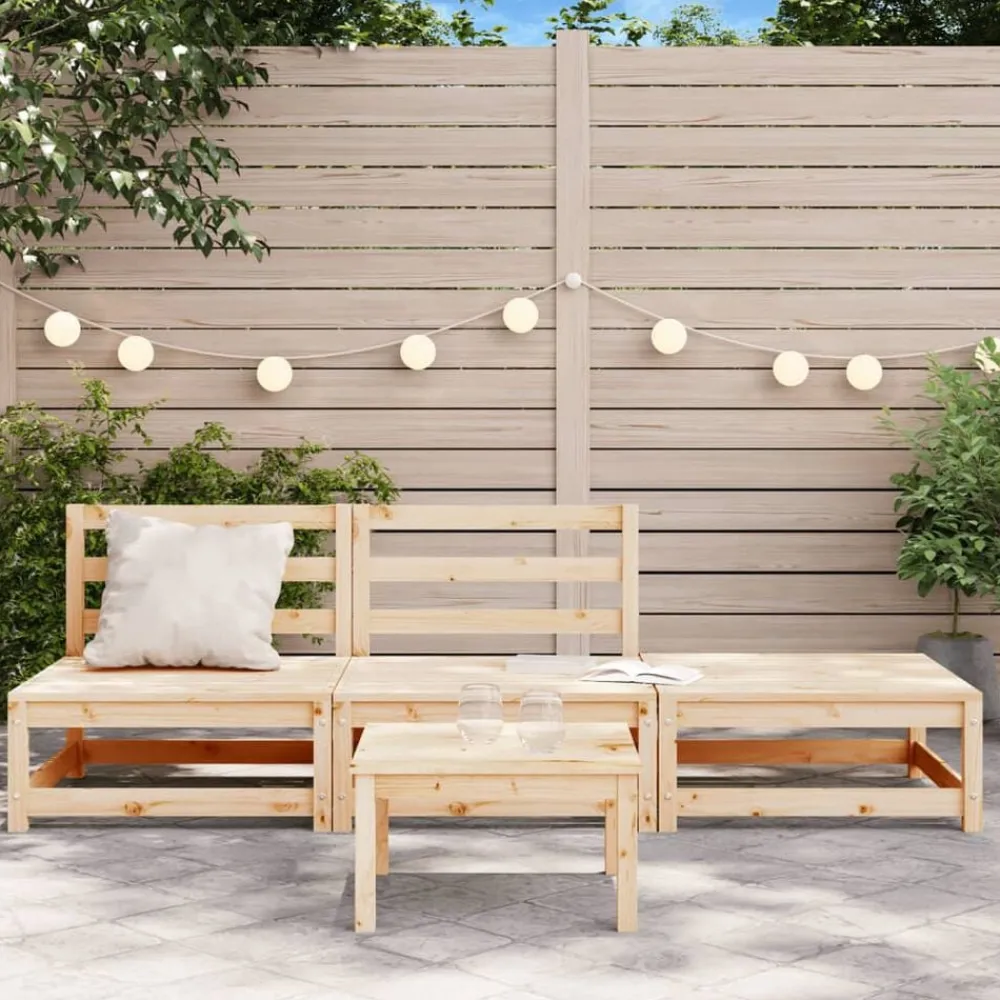 Mobilier De Jardin-vidaXL Canapé de jardin sans accoudoirs repose-pieds bois pin massif Pin naturel
