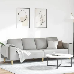 Canapés-vidaXL Canapé de salon 250 x 77 x 76 cm Polyester Gris nuage