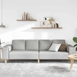 Canapés-vidaXL Canapé de salon 250 x 77 x 76 cm Polyester Gris nuage