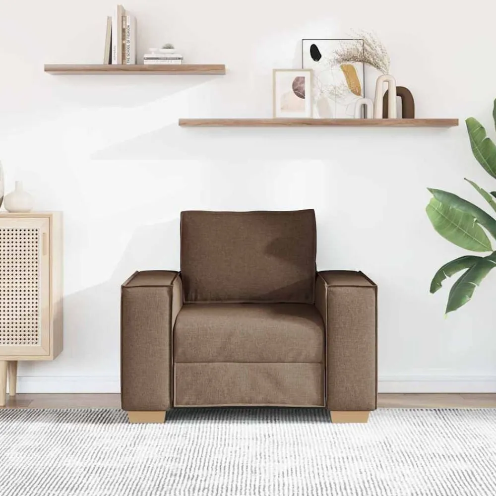 Canapés-vidaXL Canapé Fauteuil 100x78x84 cm Tissu Marron