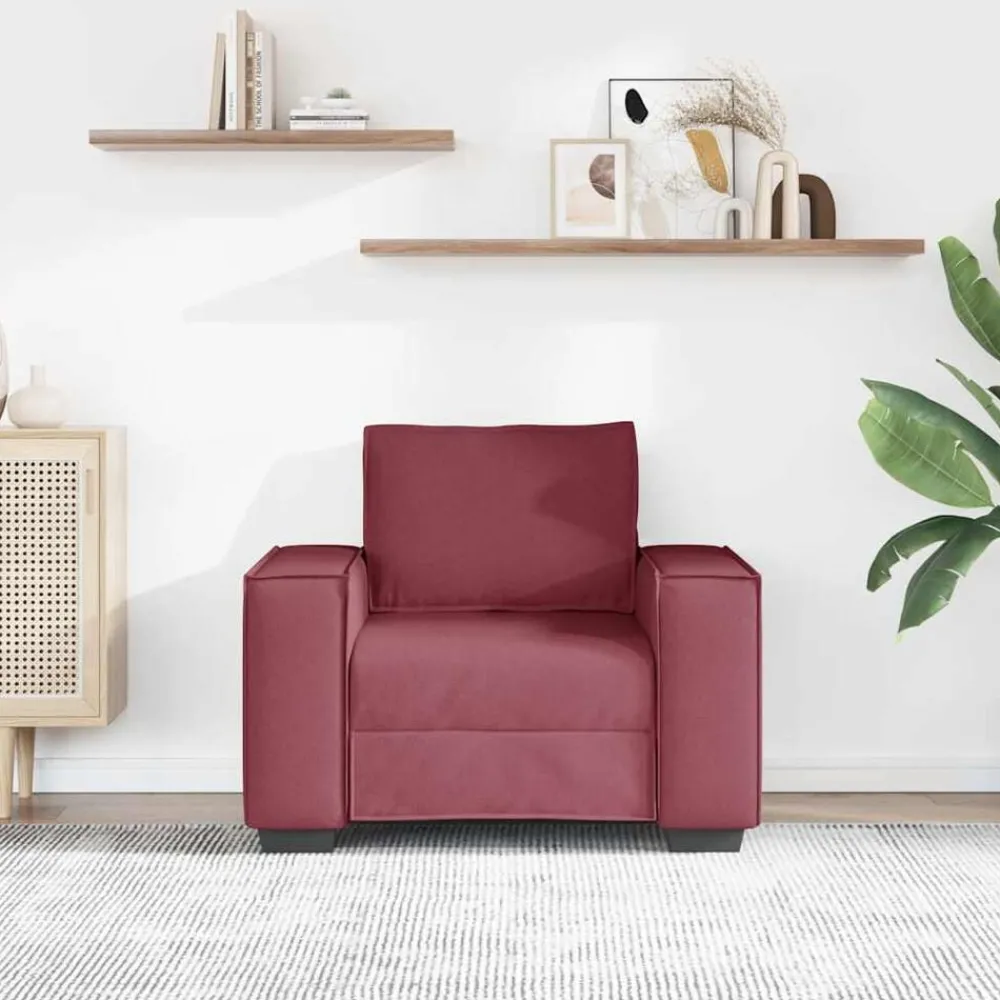 vidaXL Canapé Fauteuil Rouge Vin 100x78x84 cm Tissu
