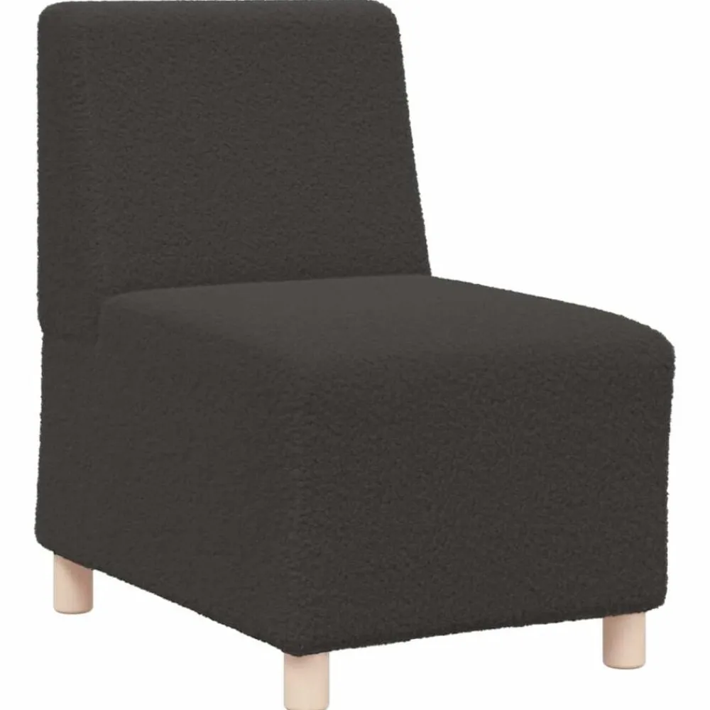 Canapés-vidaXL Canapé modulaire sans accoudoirs 55 cm Tissu bouclé aspect laine Gris foncé