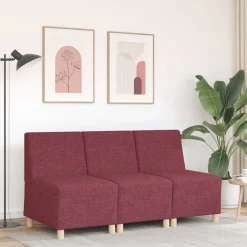 Canapés-vidaXL Canapé modulaire sans accoudoirs en tissu rouge vin 55 cm Rouge bordeaux