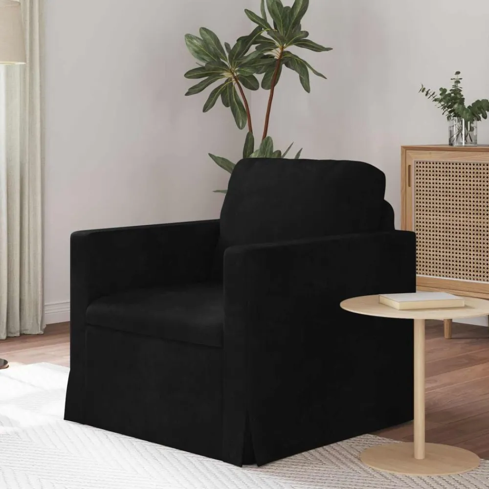 Accessoires Pour Canapés|Canapés-vidaXL Canapé 78 x 78 x 80 cm Velours Noir