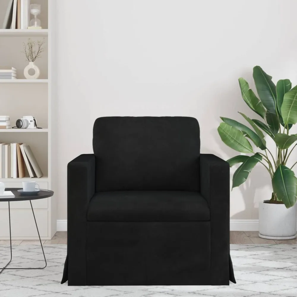 Accessoires Pour Canapés|Canapés-vidaXL Canapé 78 x 78 x 80 cm Velours Noir