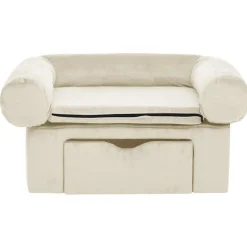 vidaXL Canapé pour chien avec tiroir Crème 75x50x38 cm Peluche