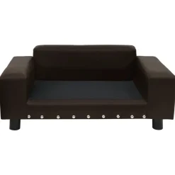 Articles Pour Animaux De Compagnie-vidaXL Canapé pour chien 81x43x31 cm Peluche et similicuir Marron