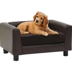 vidaXL Canapé pour chien 60x43x30 cm Peluche et similicuir