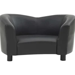 Articles Pour Animaux De Compagnie-vidaXL Canapé pour chien 67x41x39 cm Similicuir Noir