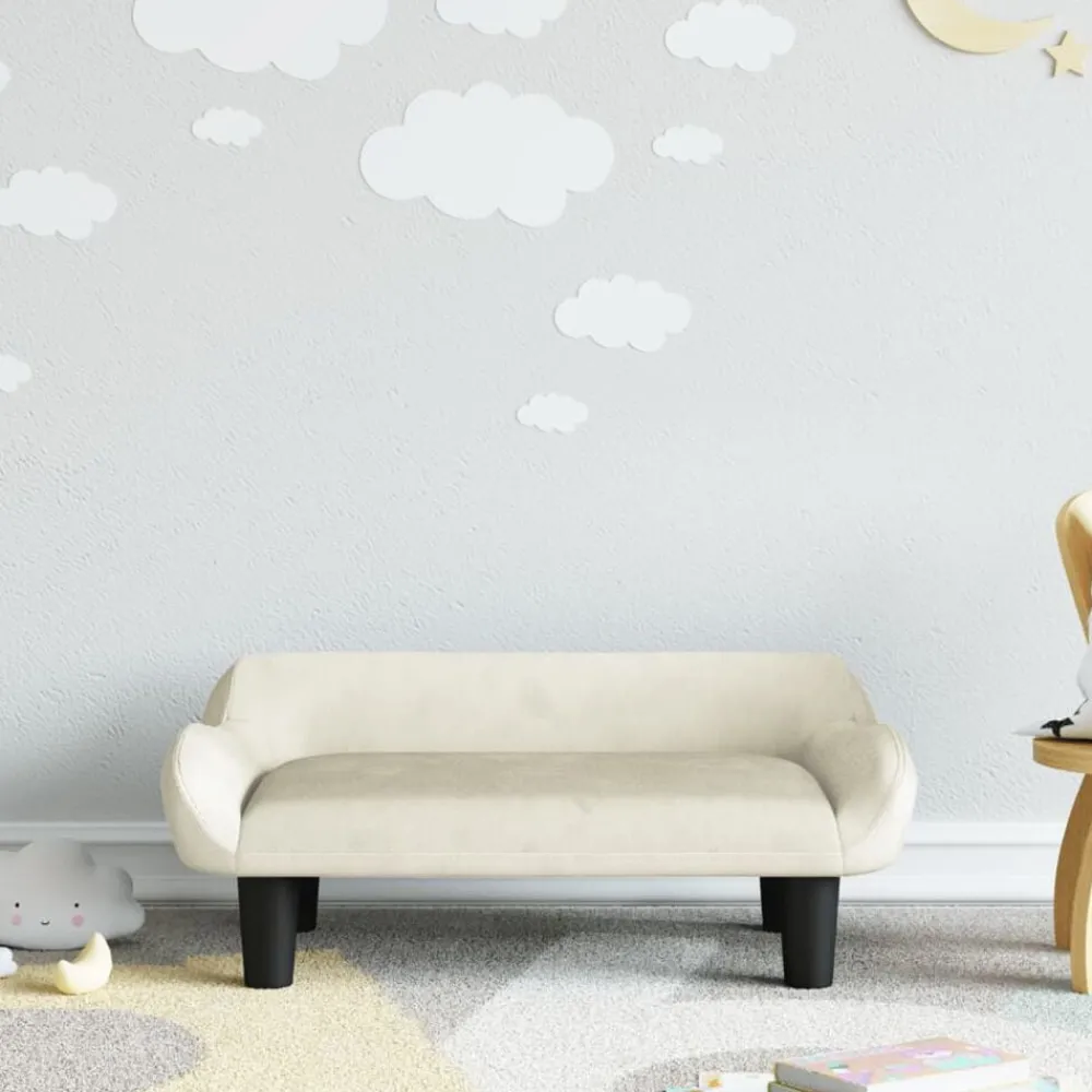 Mobilier Pour Bébés & Tout-Petits-vidaXL Canapé pour enfants crème 70x40x24 cm velours Crème