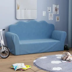 vidaXL Canapé pour enfants 2 places peluche douce
