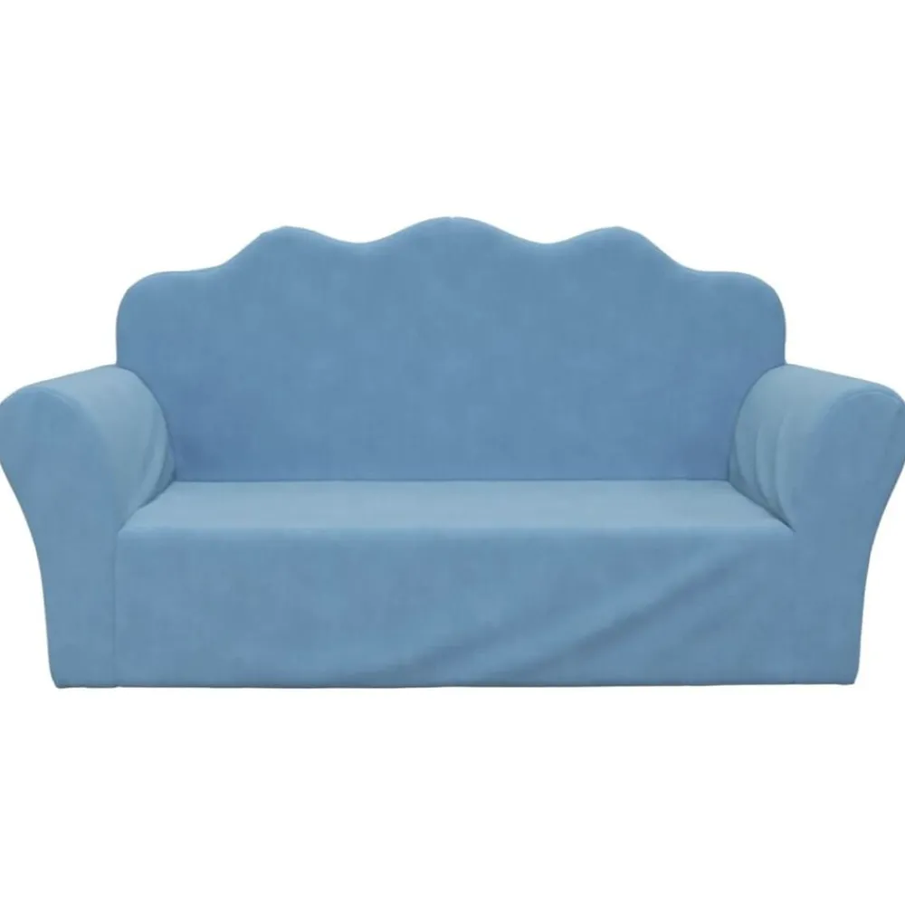 vidaXL Canapé pour enfants 2 places peluche douce