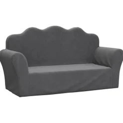 Mobilier Pour Bébés & Tout-Petits-vidaXL Canapé pour enfants 2 places peluche douce Anthracite