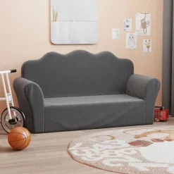 Mobilier Pour Bébés & Tout-Petits-vidaXL Canapé pour enfants 2 places peluche douce Anthracite