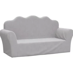 Mobilier Pour Bébés & Tout-Petits-vidaXL Canapé pour enfants 2 places peluche douce Gris clair